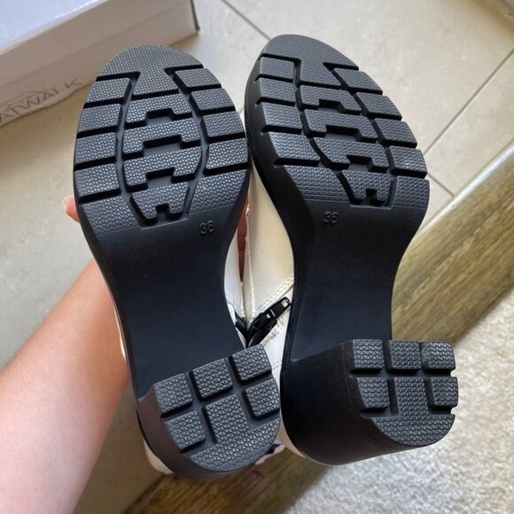 NWT Catwalk White Lace-Up Heeled Women Boots Size 6 German Import - Picture 11 of 14